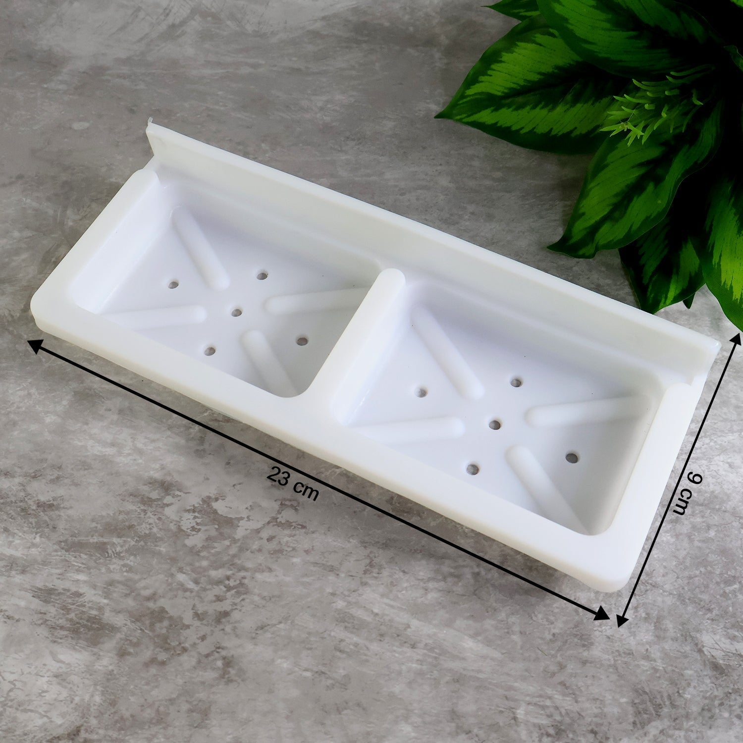 Wall Mounted Double Compartment Soap & Sponge Holder (1 Pc) Wall Mounted Double Compartment Soap & Sponge Holder (1 Pc)